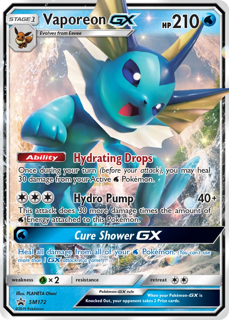 Vaporeon-GX #SM172, SM Black Star Promos Vaporeon GX Special Collection