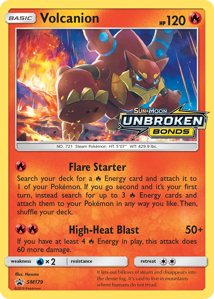 Volcanion #SM179, SM Black Star Promos Unbroken Bonds Prerelease