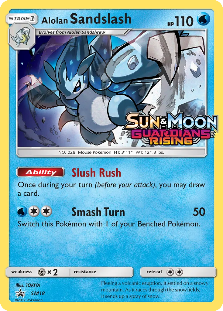 Alolan Sandslash #SM18, SM Black Star Promos Guardians Rising Prerelease