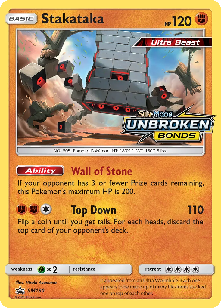 Stakataka #SM180, SM Black Star Promos Unbroken Bonds Prerelease-Staff