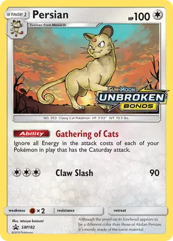 Persian #SM182, Unbroken Bonds Prerelease-Staff