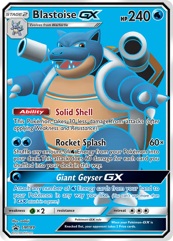 Blastoise-GX #SM189, SM Black Star Promos Blastoise-GX Premium Collection