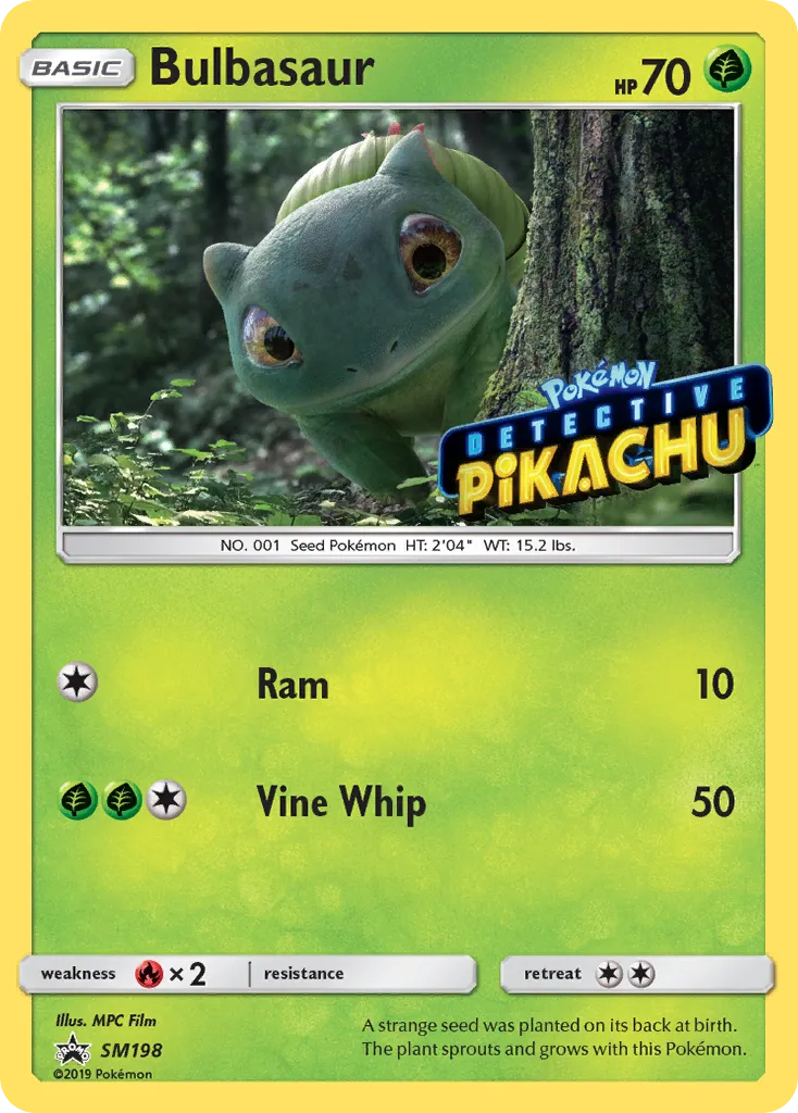 Bulbasaur #SM198, SM Black Star Promos Detective Pikachu on the Case Figure Collection