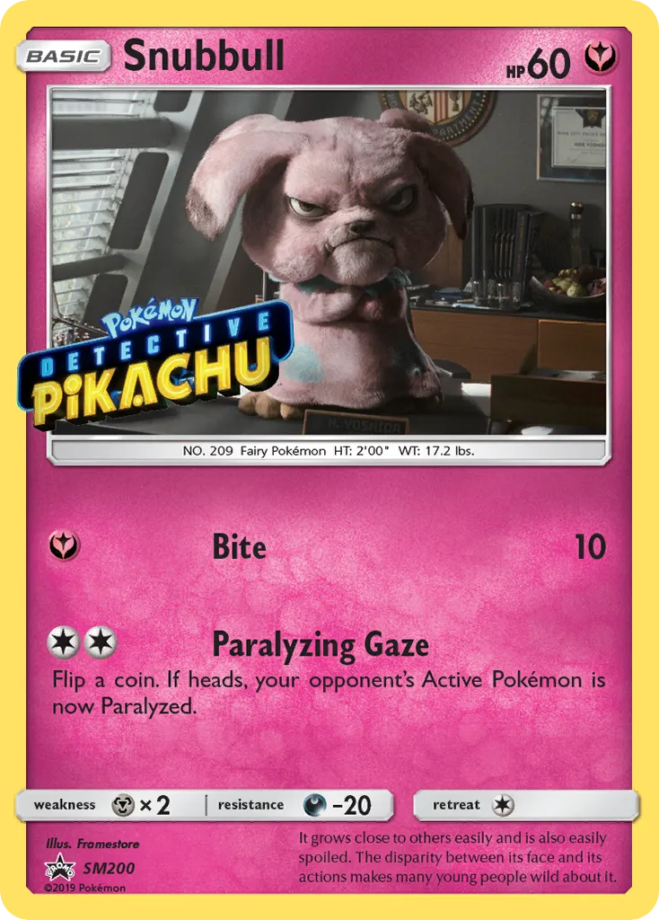 Snubbull #SM200, SM Black Star Promos Detective Pikachu on the Case Figure Collection