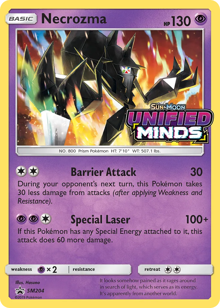 Necrozma #SM204, SM Black Star Promos Unified Minds Prerelease