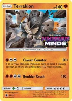 Terrakion #SM205, Unified Minds Prerelease-Staff