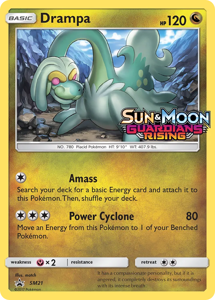 Drampa #SM21, SM Black Star Promos Guardians Rising Prerelease