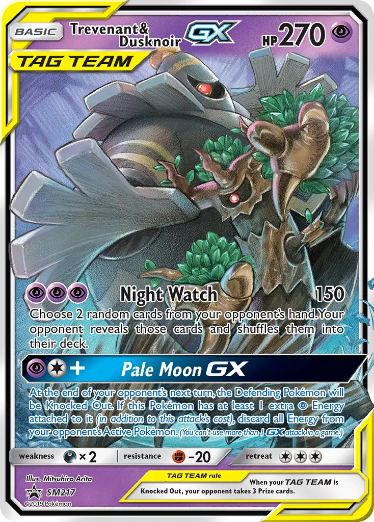 Trevenant & Dusknoir-GX #SM217, SM Black Star Promos Pale Moon-GX Box