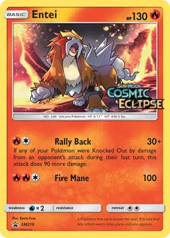 Entei #SM219, Cosmic Eclipse Prerelease