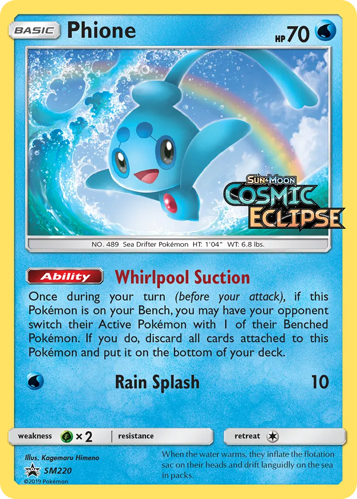 Phione #SM220, SM Black Star Promos Cosmic Eclipse Prerelease-Staff