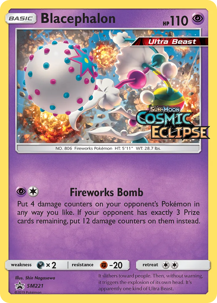 Blacephalon #SM221, SM Black Star Promos Cosmic Eclipse Prerelease-Staff