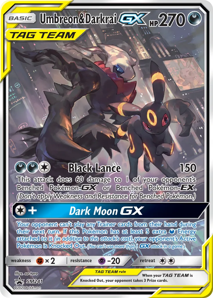Umbreon & Darkrai-GX #SM241, SM Black Star Promos Tag Team Powers Collection-Jumbo