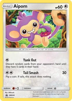 Aipom #SM244, Pikachu & Zekrom-GX League Battle Deck