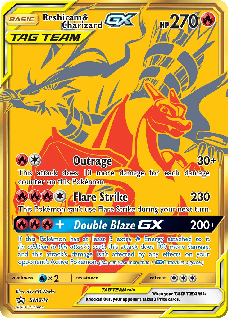 Reshiram & Charizard-GX #SM247, SM Black Star Promos Reshiram & Charizard GX Premium Collection Jumbo