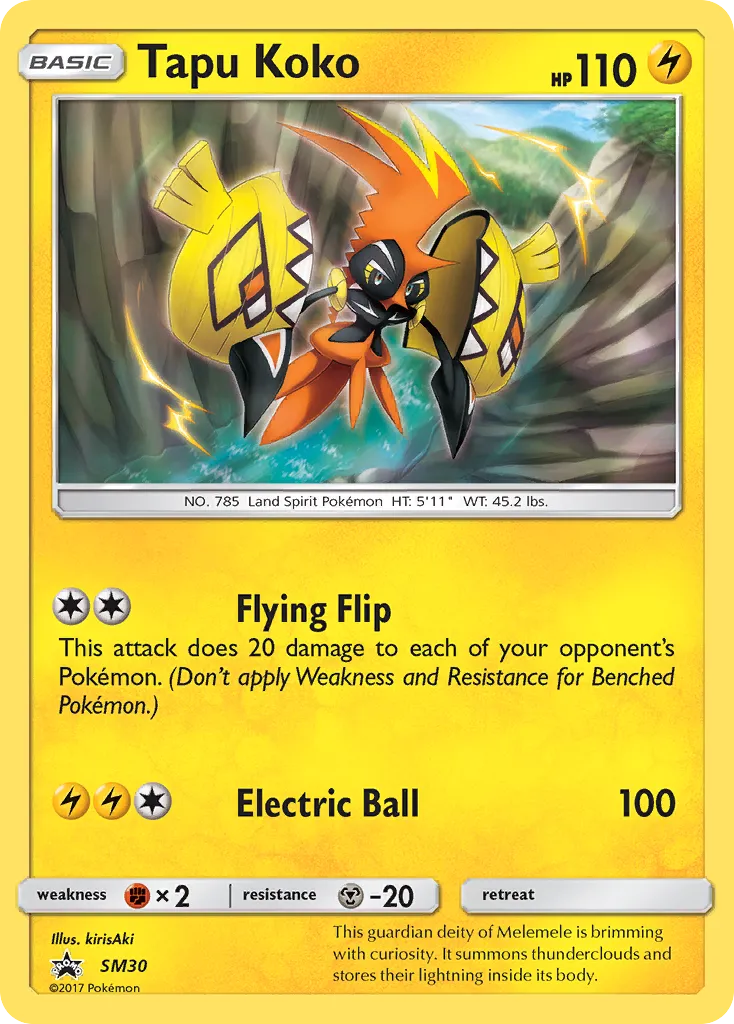 Tapu Koko #SM30, SM Black Star Promos Tapu Koko Figure Collection
