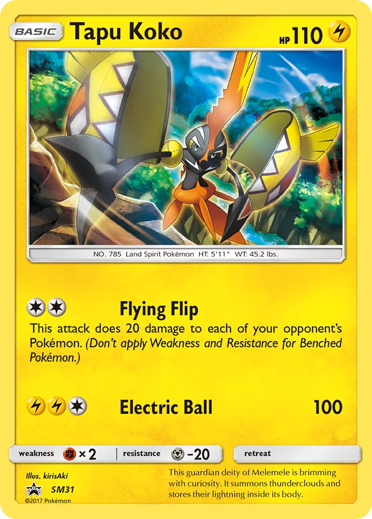 Tapu Koko #SM31, SM Black Star Promos Tapu Koko Pin Collection