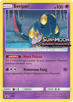 Seviper #SM46, Burning Shadows Prerelease