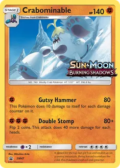 Crabominable #SM47, Burning Shadows Prerelease