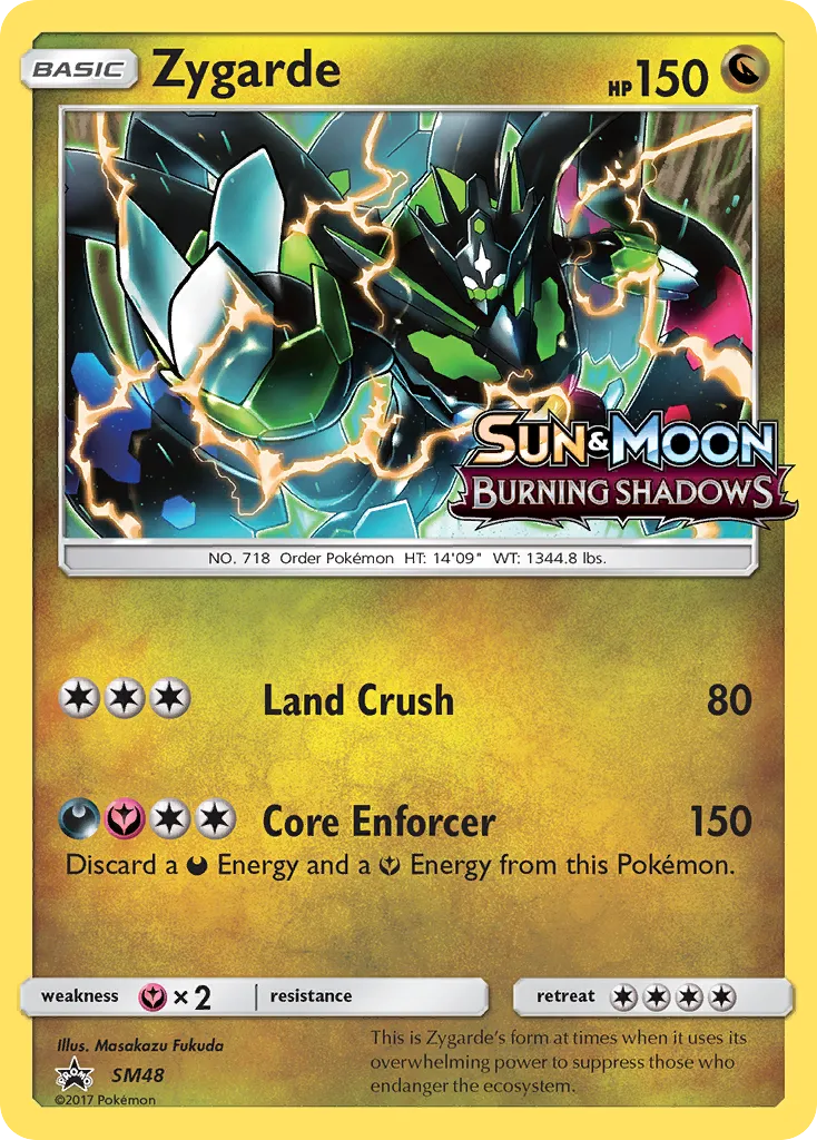 Zygarde #SM48, SM Black Star Promos Burning Shadows Prerelease-Staff