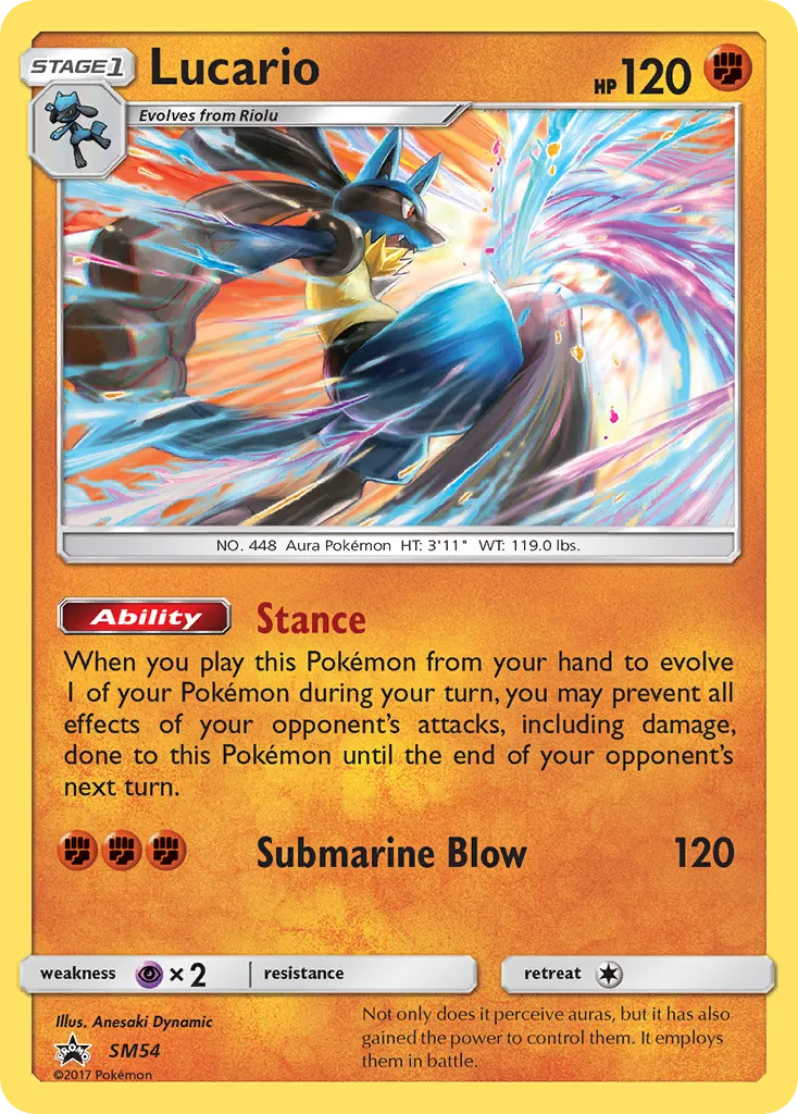 Lucario #SM54, SM Black Star Promos Crimson Invasion Three Pack Blisters