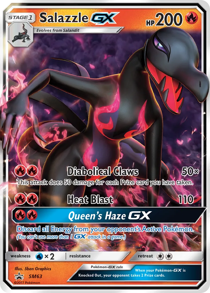 Salazzle-GX #SM63, SM Black Star Promos Team Skull Pin Collection