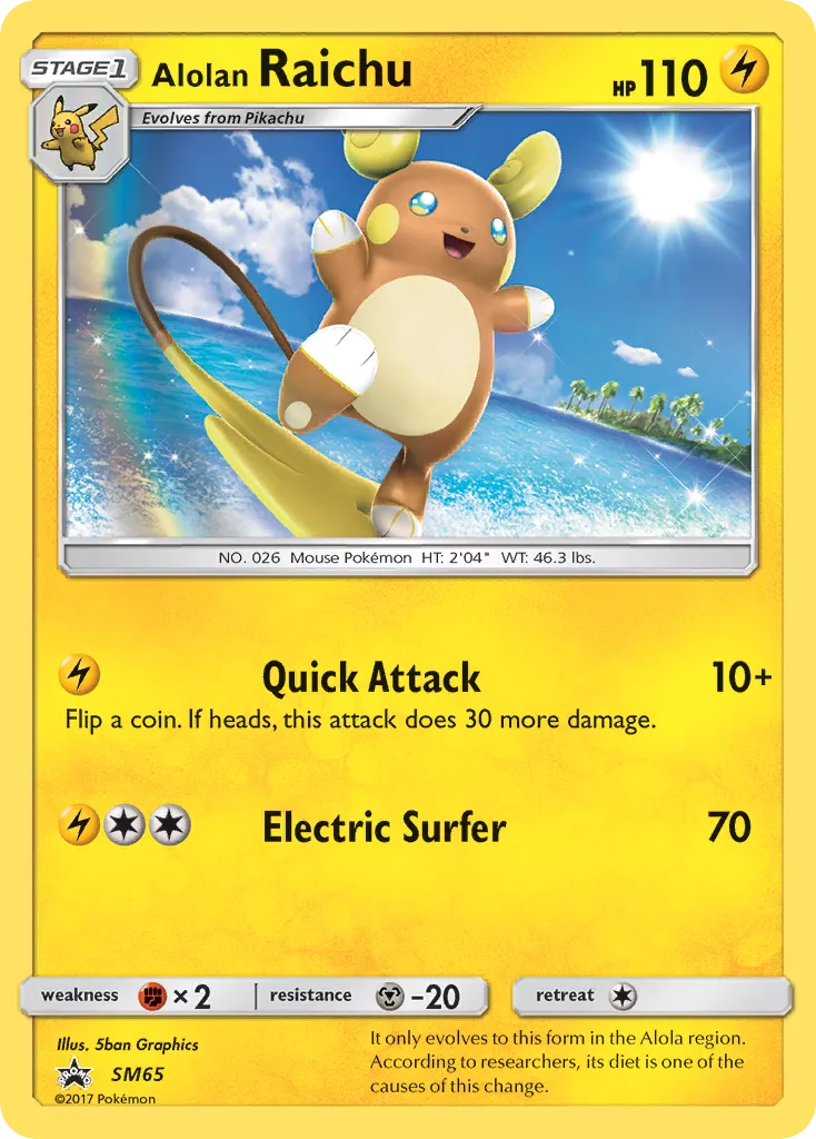 Alolan Raichu #SM65, SM Black Star Promos Alolan Raichu Figure Collection