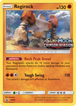 Regirock #SM74, Crimson Invasion Prerelease-Staff