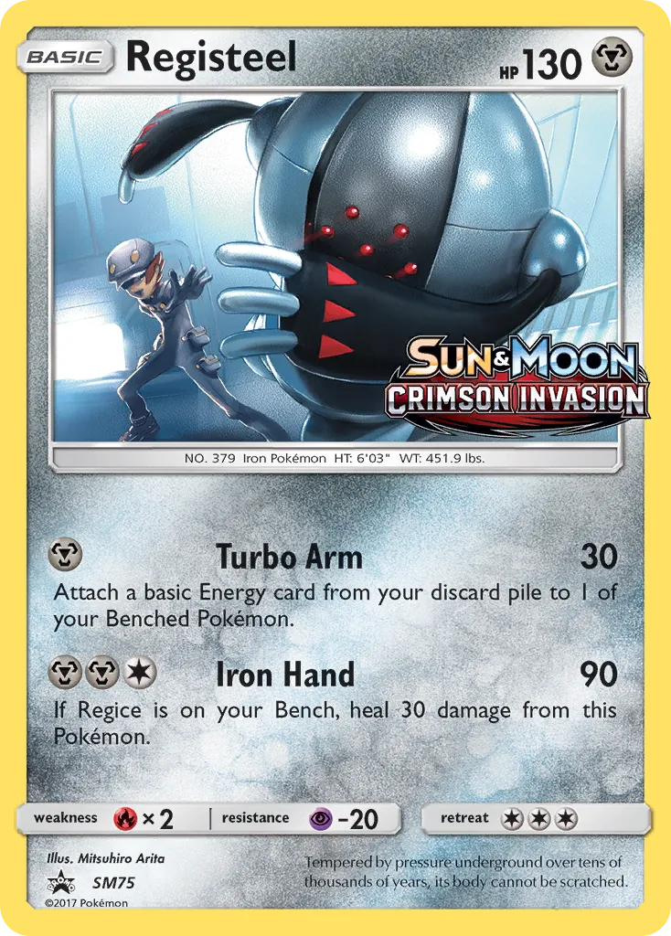 Registeel #SM75, SM Black Star Promos Crimson Invasion Prerelease