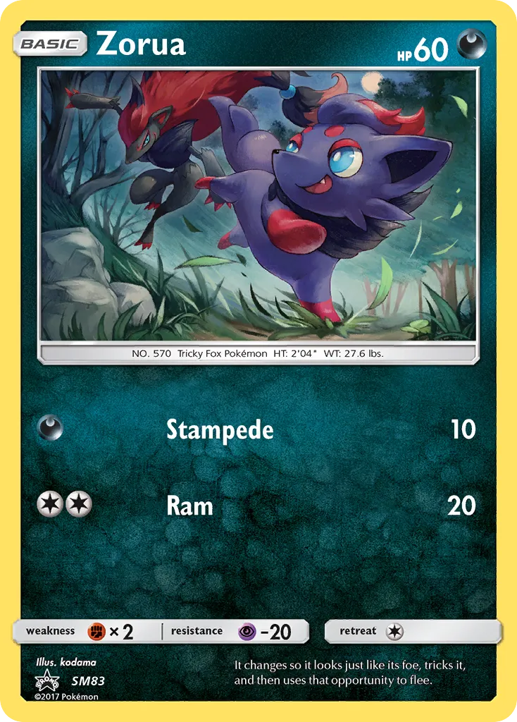 Zorua #SM83, SM Black Star Promos Shining Legends Special Collection