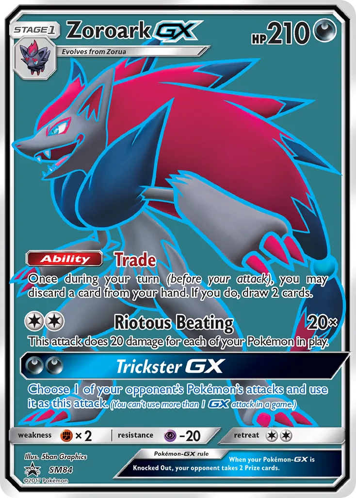 Zoroark-GX #SM84, SM Black Star Promos Shining Legends Special Collection-Jumbo