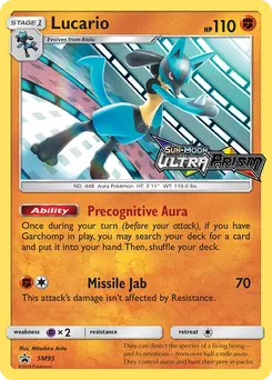 Lucario #SM95, Ultra Prism Prerelease