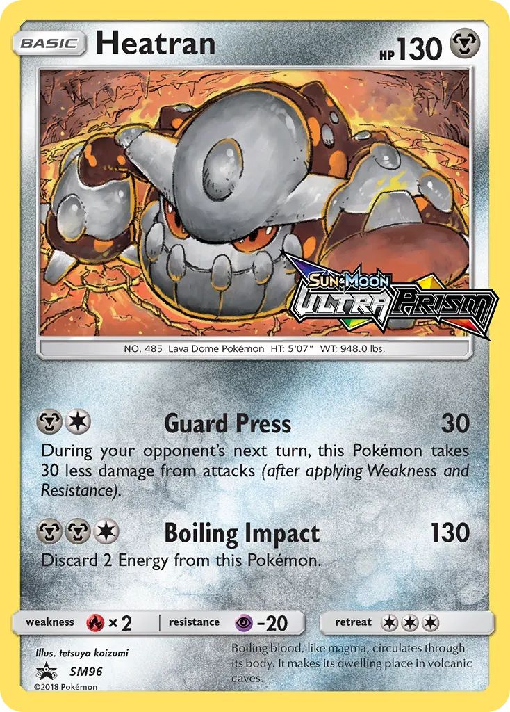 Heatran #SM96, SM Black Star Promos Ultra Prism Prerelease