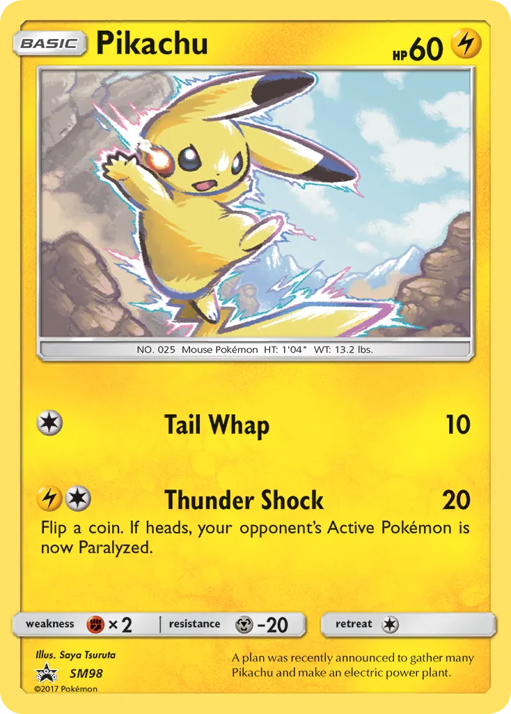 Pikachu #SM98, SM Black Star Promos Pikachu Sidekick Collection