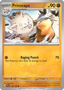 Primeape #108, Reverse Holo