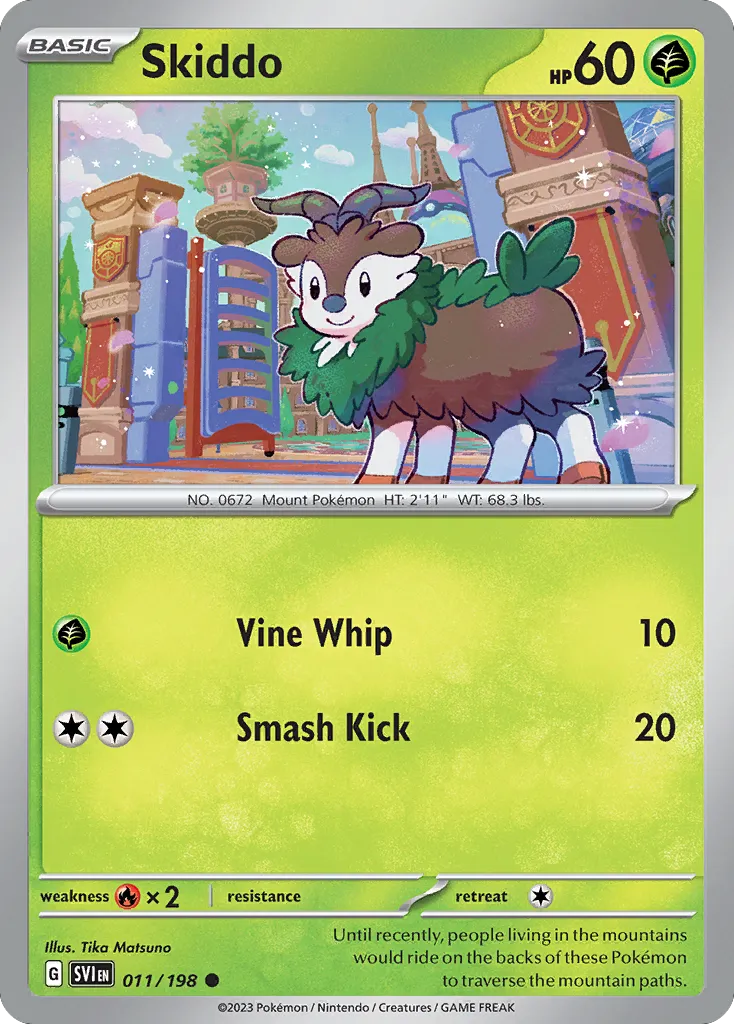 Skiddo #11, Scarlet & Violet Reverse Holo
