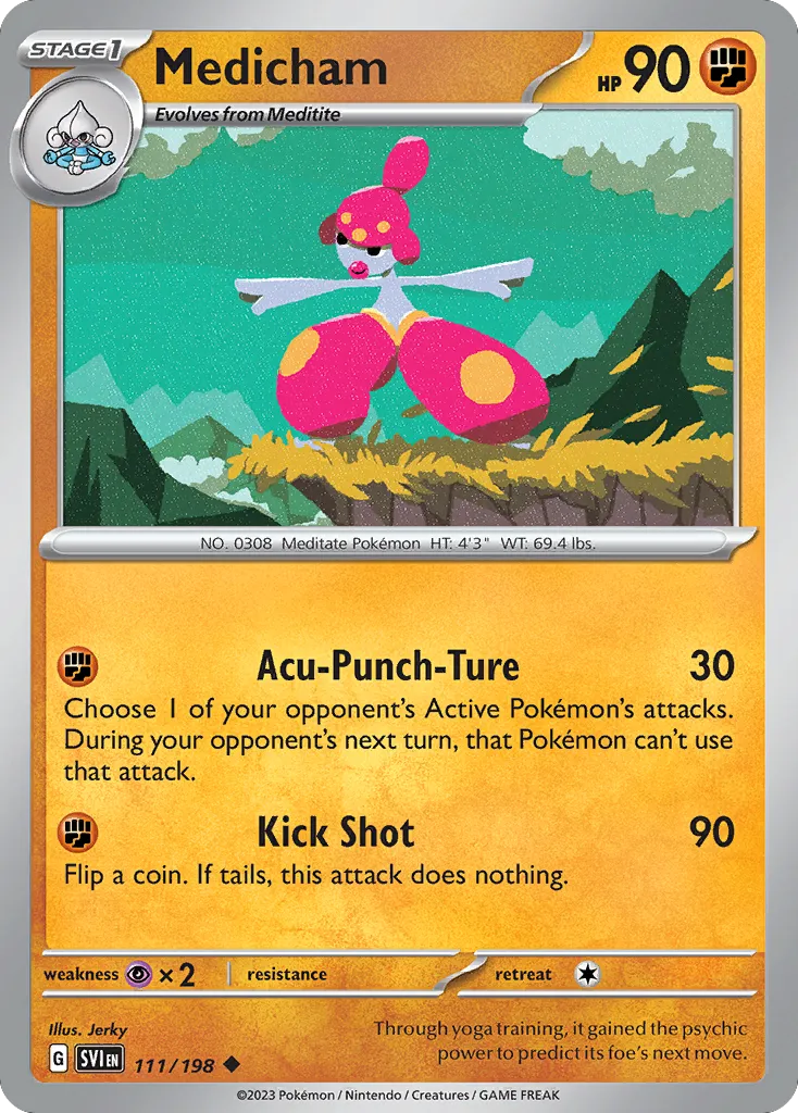 Medicham #111, Scarlet & Violet Reverse Holo