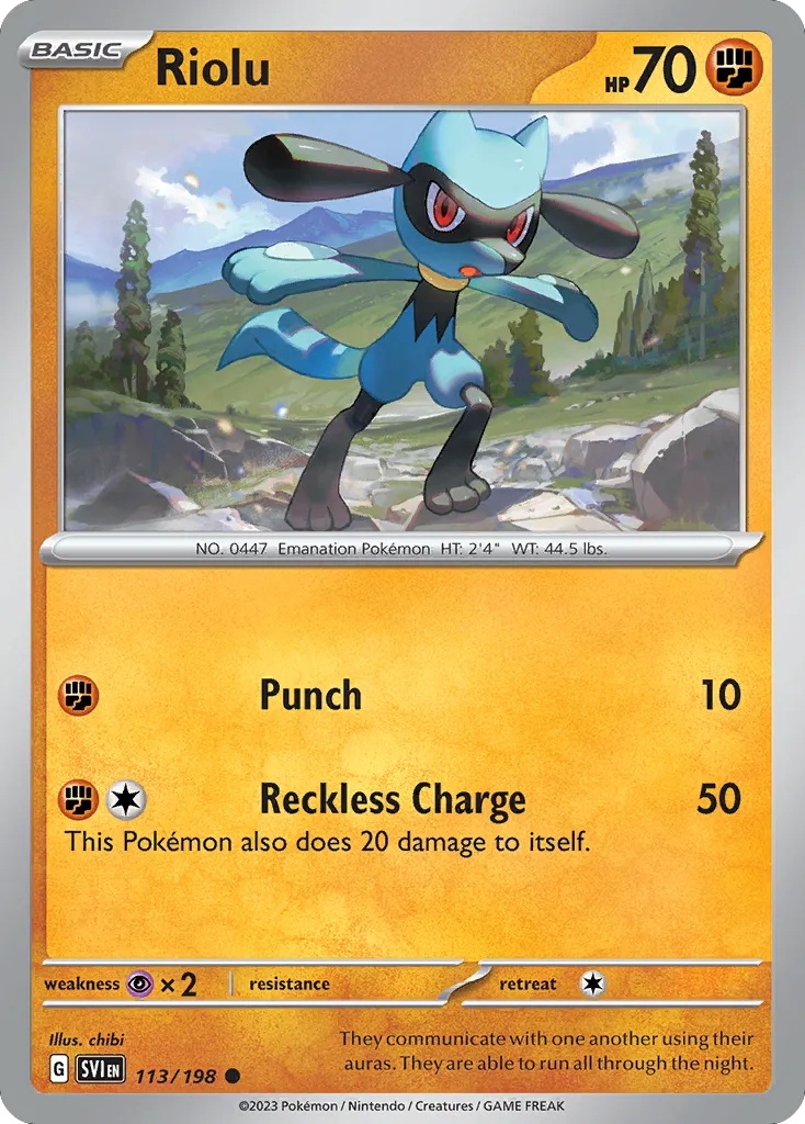 Riolu #113, Scarlet & Violet