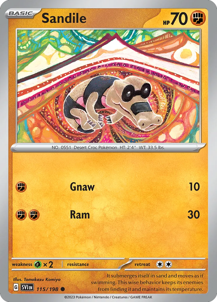 Sandile #115, Scarlet & Violet Reverse Holo