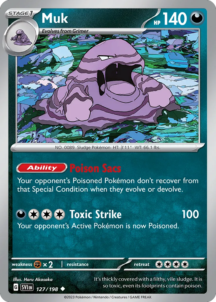 Muk #127, Scarlet & Violet Reverse Holo