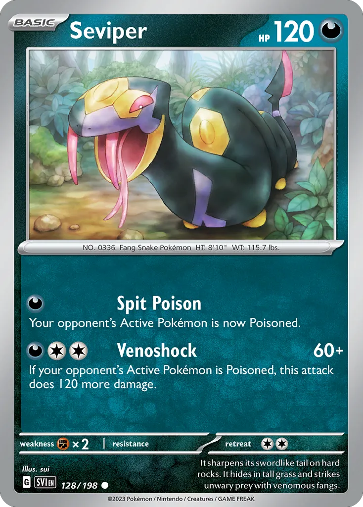 Seviper #128, Scarlet & Violet Reverse Holo