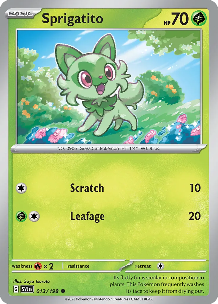 Sprigatito #13, Scarlet & Violet Reverse Holo
