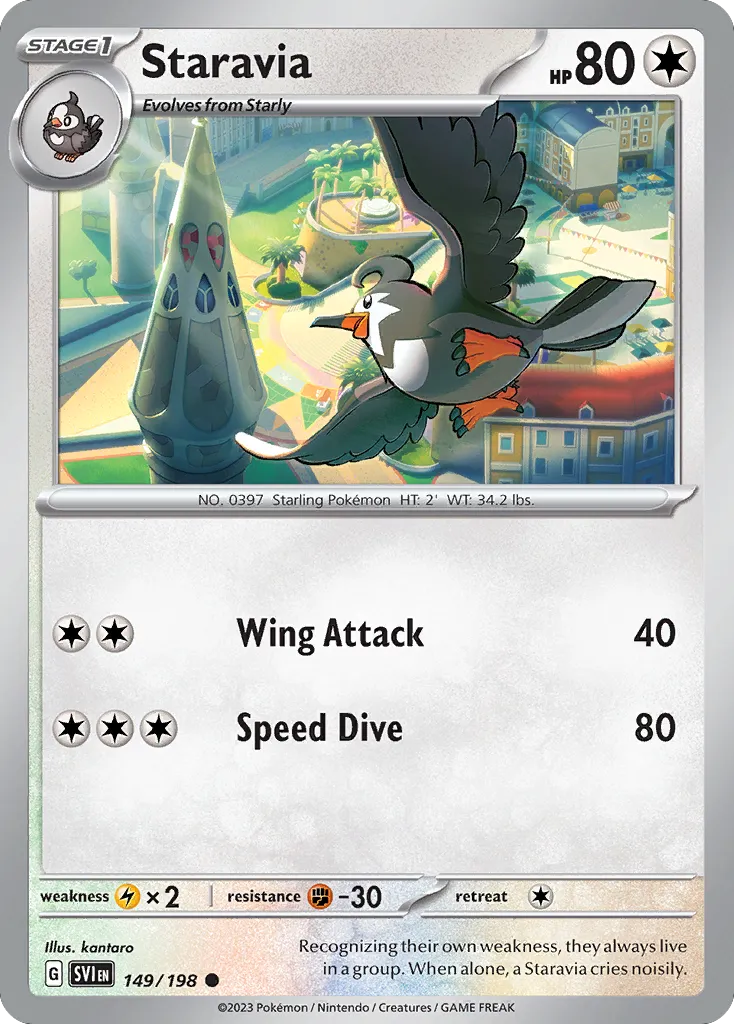 Staravia #149, Scarlet & Violet Reverse Holo