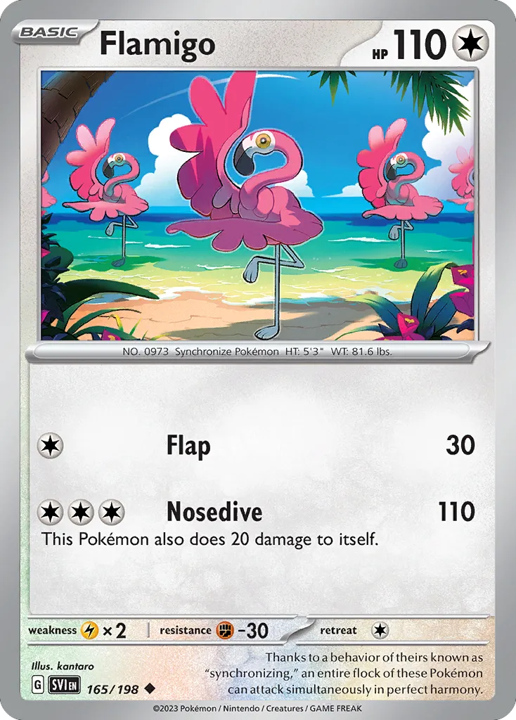 Flamigo #165, Scarlet & Violet Reverse Holo