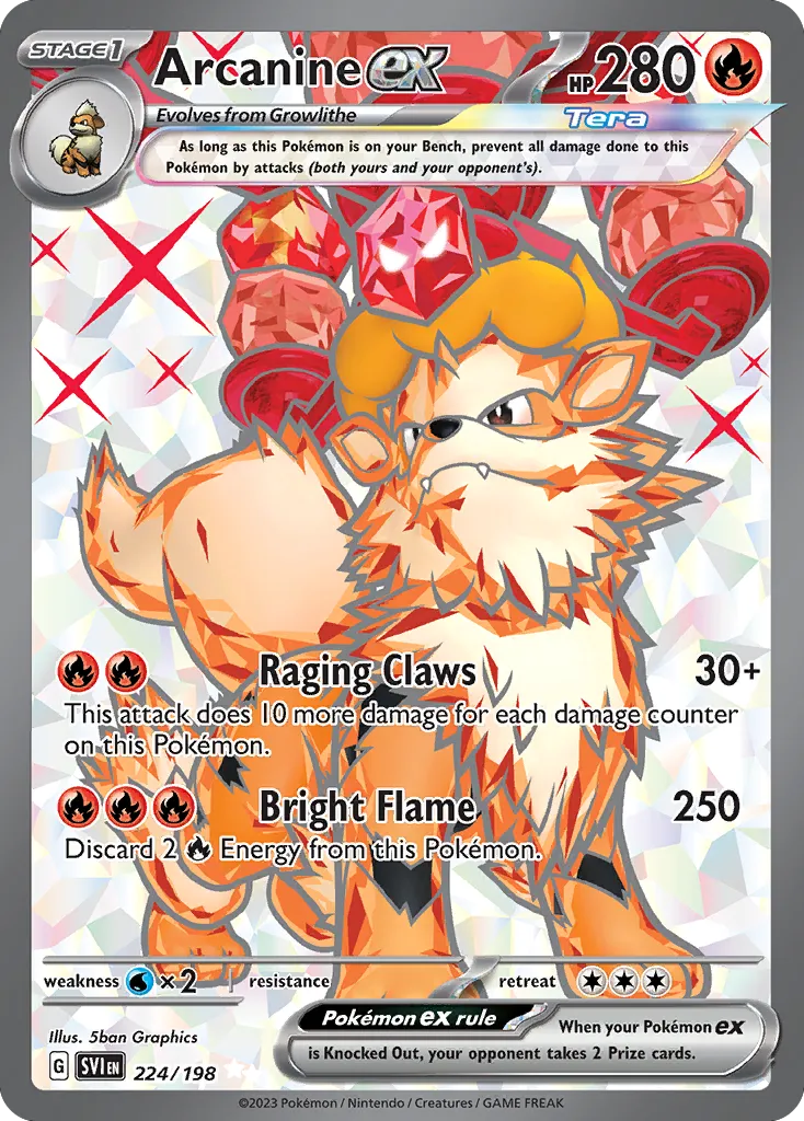 Arcanine ex #224, Scarlet & Violet