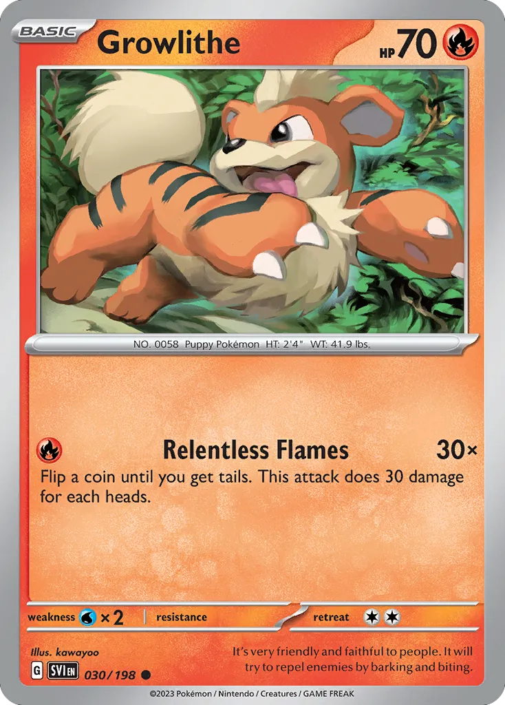 Growlithe #30, Scarlet & Violet