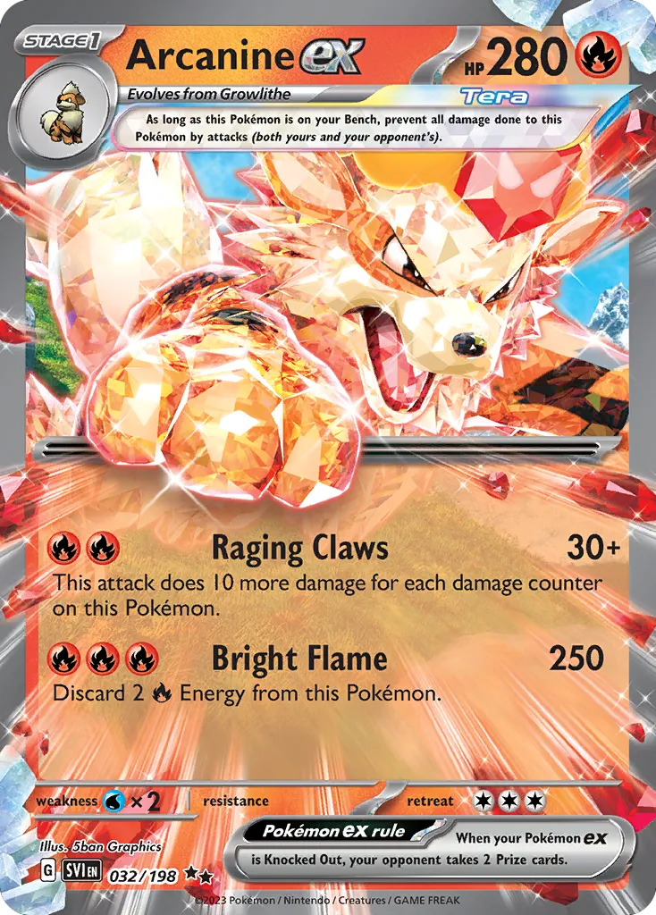Arcanine ex #32, Scarlet & Violet