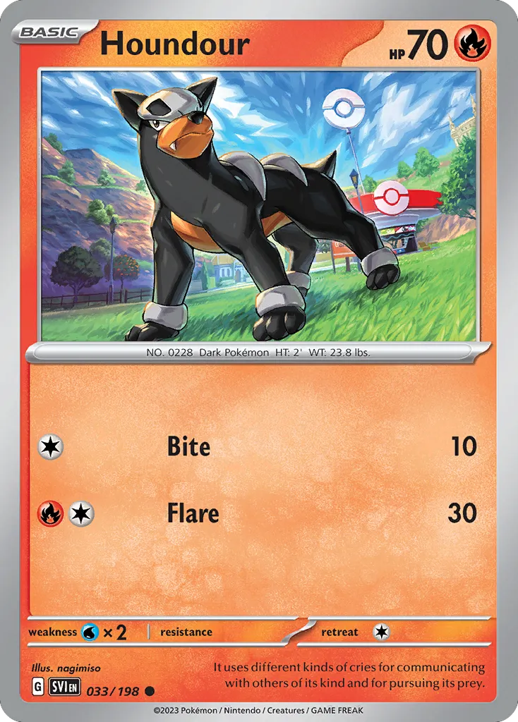 Houndour #33, Scarlet & Violet Reverse Holo