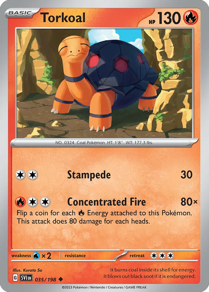 Torkoal #35, Scarlet & Violet Reverse Holo