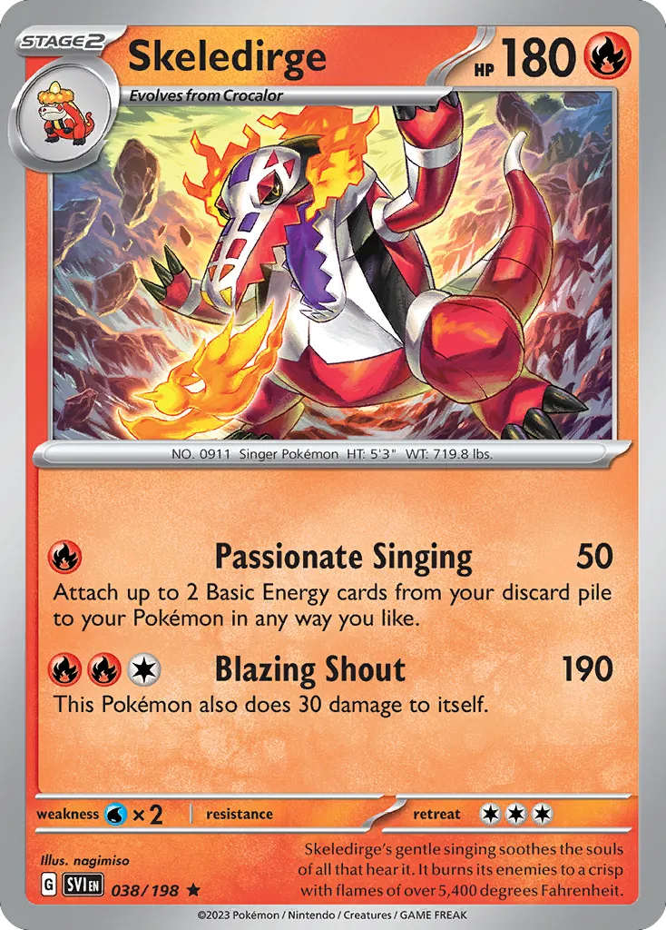 Skeledirge #38, Scarlet & Violet Reverse Holo