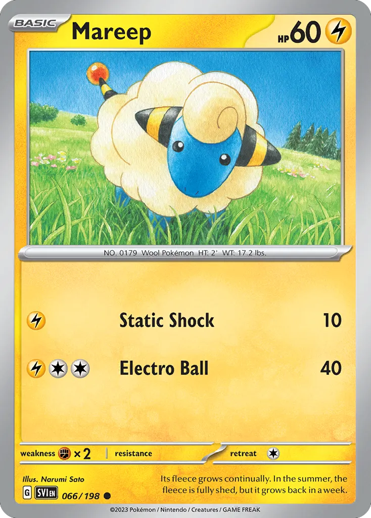 Mareep #66, Scarlet & Violet Reverse Holo